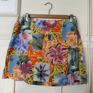 Y2K Body Glove Tropical Mini Skirt